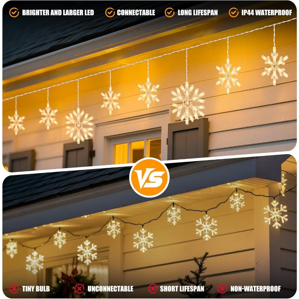 Luminous 13ft Snowflake String Lights With Dynami… - image 6